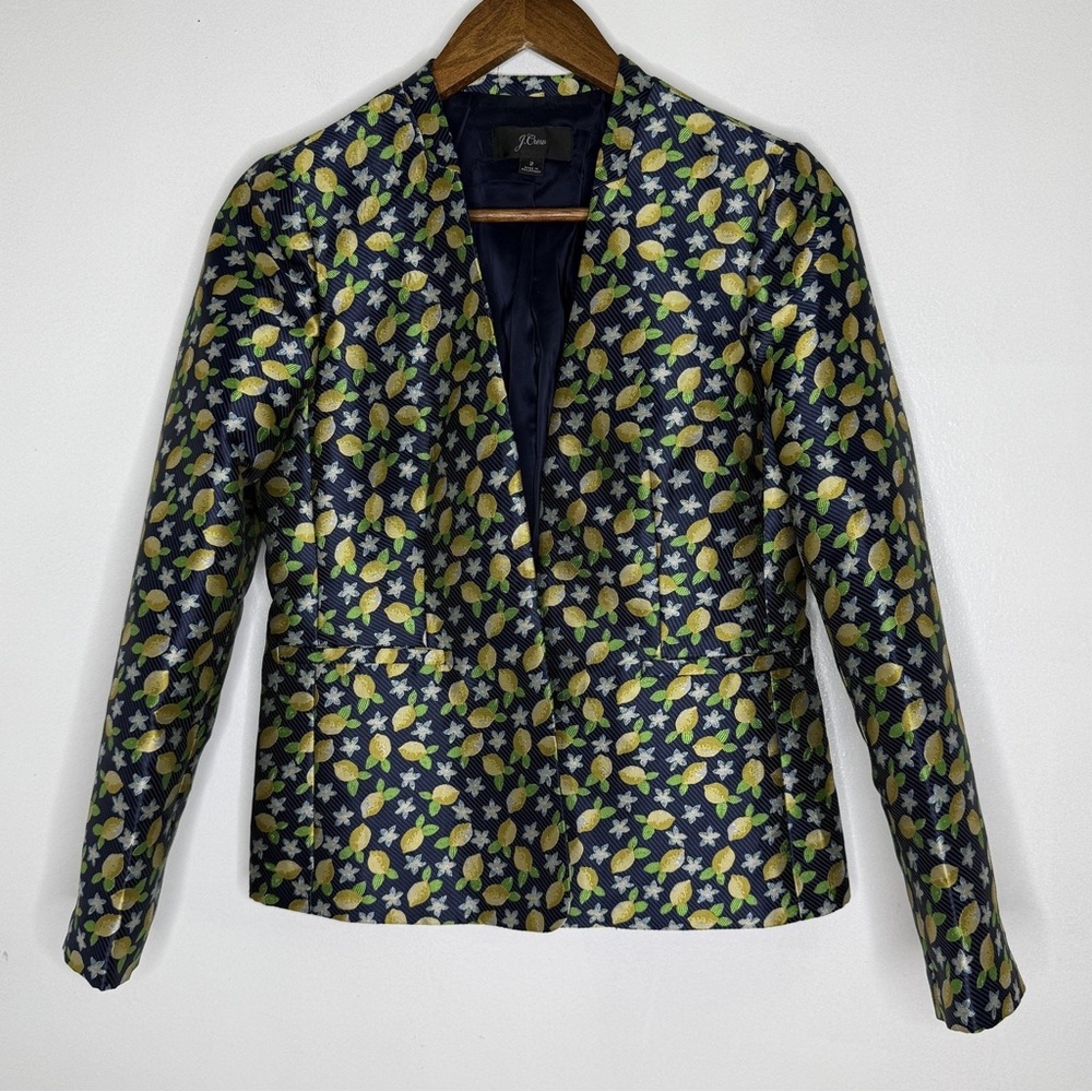 J. Crew Navy Floral Women's Blazer Size 2